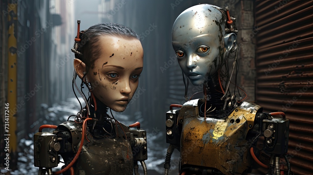 Poster sentient android companions robots