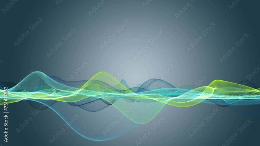 Aufkleber fantastic eco video animation with particle wave object in slow motion and space for text, 4096x2304