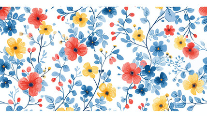 Gentle bright tiny flowers pattern for summer.