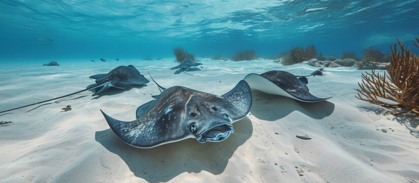 Marine life in the ocean, including sea creatures, coral reefs, and underwater scenery, rely on stingrays for various activities such as digging sand and finding food or shelter. This encourages