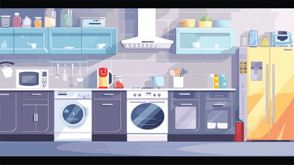 Large household appliances flat color vector.