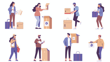 Fototapeta na wymiar Package delivery flat concept vector illustration.