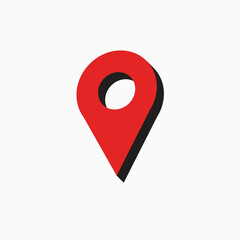 simple red 3d location mark vector
