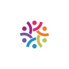 Global Community logo design. Vector illustration Community human shape. modern logo design vector icon template