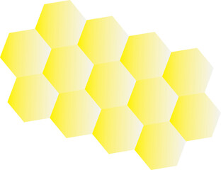 yellow hexagon isolated on a transparency background