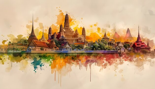 Thailand tourist water color