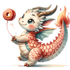 fire dragon, yoyo, dragon, cute dragon clipart, water color