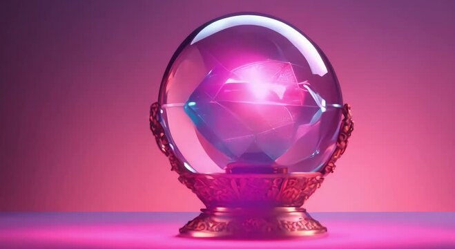 detailed neon fortune teller glass ball