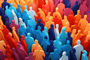 Obraz premium Unified Strength: A Dynamic Combination of Business Leaders Forming a Network of Cooperative Teamwork on a Red and White Background
