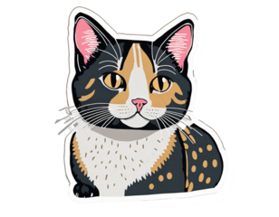 Cut cat sticker, cartoon style. and the most popular cats 
