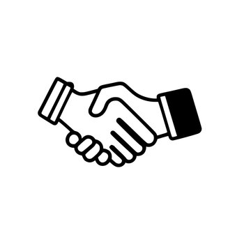 Handshake Icon SVG Black And White Illustration Art Generative AI.