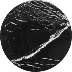 Obraz premium Black old scratched round paper sticker isolated on white background