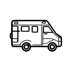 Ambulance Icon SVG Black And White Illustration Art Generative AI.