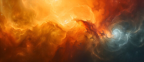 Space Nebula with colorful Whirls and dramatic lightning, deep space background wallpaper