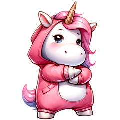Naklejka premium Fat unicorn Watercolor clipart bundle, Collection Clipart,Clipart-Watercolor,Watercolor Graphics,Clipart PNG,Transparent Background Clipart,Digilat Download