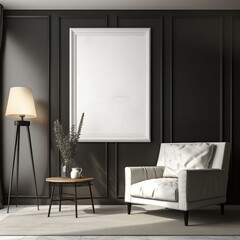 copy space frame on wall background interior concept