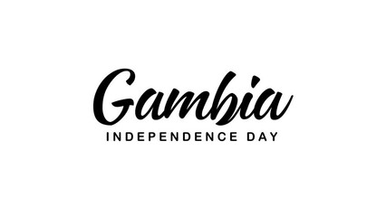 Gambia Independence Day Text Animation. Great for Gambia Independence Day Celebrations with transparent background, for banner, social media feed wallpaper stories