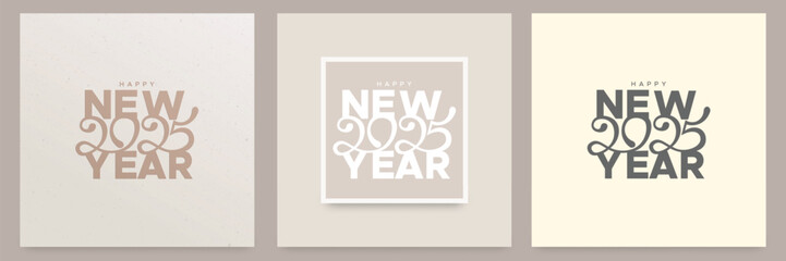 2025 new year greetings concept with minimalist design. Beautiful number design concept for 2025 new year celebration © Gkpartner