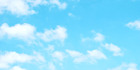 Light blue sky and white clouds. With copy space.	
