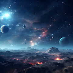 pretty planet amoung a background of beautiful star