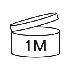 PAO cosmetic icon, mark of period after opening. Expiration time after package opened, white label. 1 month expirity on white background, vector illustration.