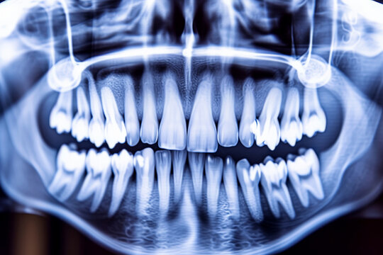 panoramic x-ray photo of teeth. ai generative