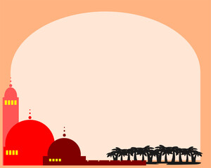 Background Illustration of Mosque for A Greeting Card