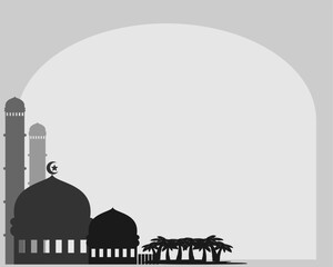 Background Illustration of Mosque for A Greeting Card