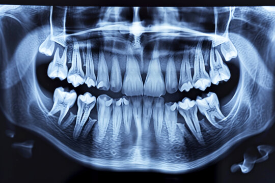 panoramic x-ray photo of teeth. ai generative