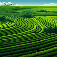 A green rice field