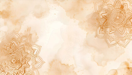 Boho watercolor background with empty space for text. Boho backdrop. Wallpaper painted.