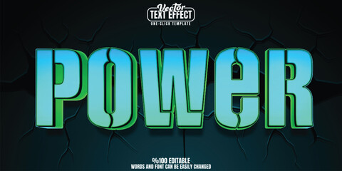 Power editable text effect, customizable superhero and game 3D font style