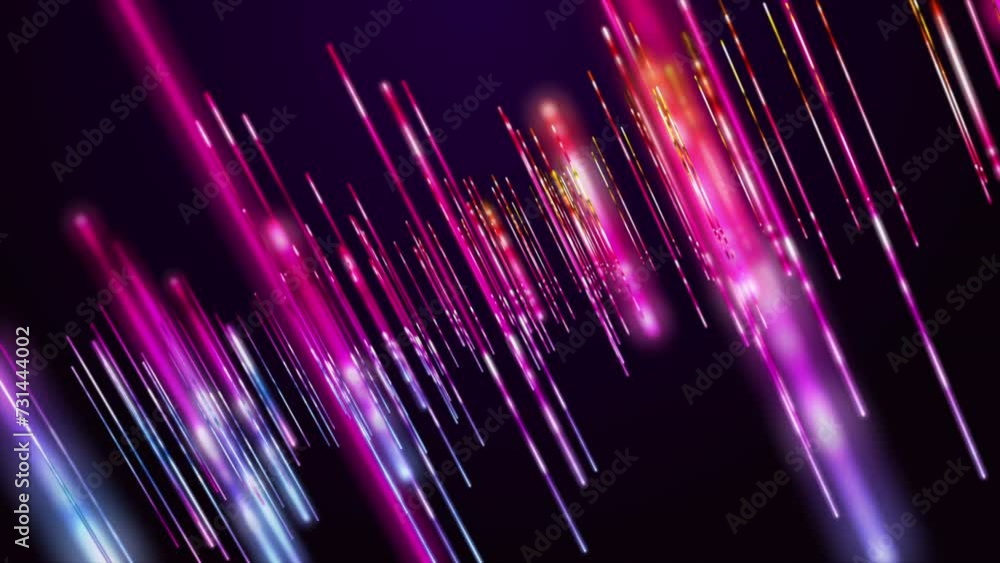 Aufkleber futuristic video animation with glowing stripe objects in slow motion, 4096x2304 loop 4k
