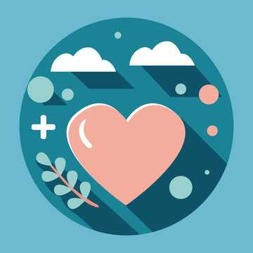 Vector icon highlight instagram soft blue heart favorite,Cute and trendy highlights for different social media, bloggers and companies