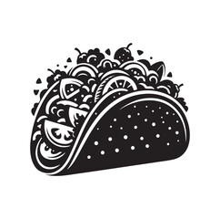 Taco vector icon illustration silhouette 
