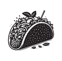 Taco vector icon illustration silhouette 