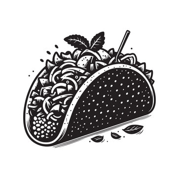 recommend clip art: Taco vector icon illustration silhouette 