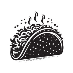 Taco vector icon illustration silhouette 
