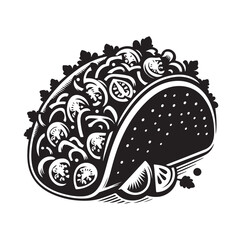 Taco vector icon illustration silhouette 