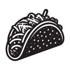Taco vector icon illustration silhouette 
