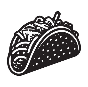 recommend clip art: Taco vector icon illustration silhouette 