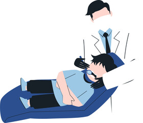 Dentist Illustration, dental care, dentist examines boy's teeth, dentist day Illustration 