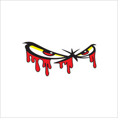Obraz na płótnie Canvas vector eye (no fear) decorated with red blood can be used as a graphic design