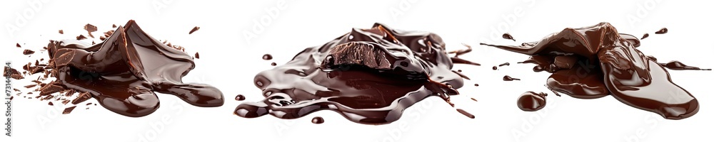 Canvas Prints collection of png. melted dark chocolate flow isolated on a transparent background.