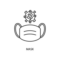 mask concept line icon. Simple element illustration. mask concept outline symbol design.
