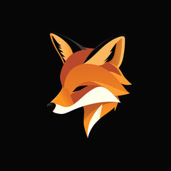 ベクターデザインのキツネのロゴ。黒の背景の動物のロゴ。アイコン。シンボル。
Vector design fox logo. Animal logo on black background. Icon. Symbol. [Generative AI]