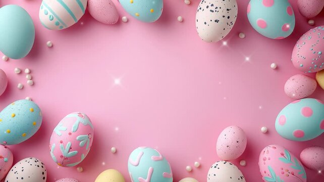 easter eggs frame background