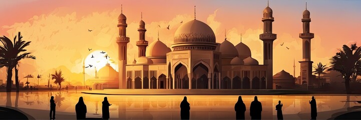mosque in months ramadhan or wallpaper mosque, set of icons for design mosque, mosque Islamic Ramadhan, elements mosque muslim, background mosque