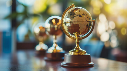 Global recognition on international scale golden globe awards. - obrazy, fototapety, plakaty