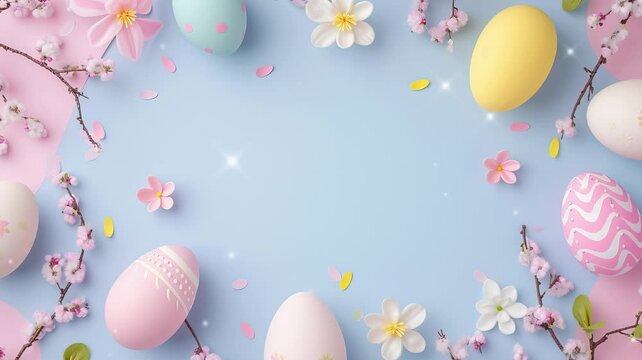 easter eggs frame background